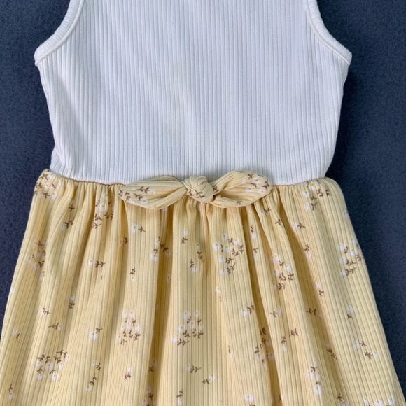 Heart And Arrow Two Tone Floral Print Bow Sleeveless Casual Dress Girls 2T 3T - Picture 4 of 9